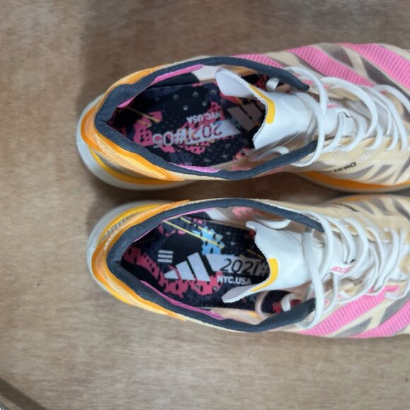 Adidas Adizero Adios Pro 2 NYC 2021 Halo Ivory Pink Solar Gold Mens Size 10 - Picture 8 of 9